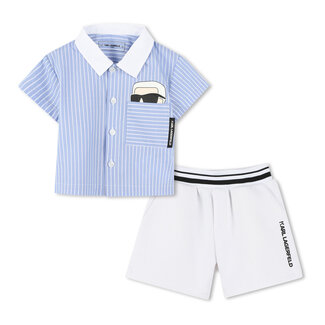 KARL LAGERFELD BOYS BLUE WHITE 2PC SHIRT+SHIRT SET