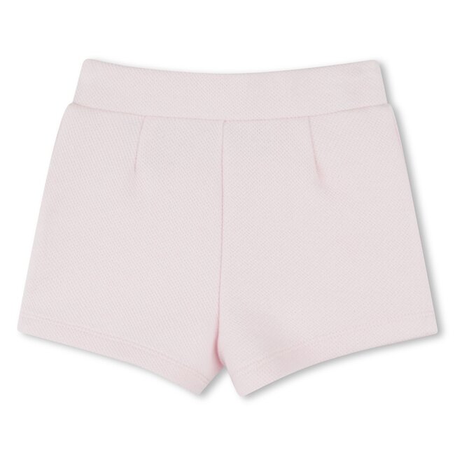 KARL LAGERFELD GIRLS WHITE PALE PINK T-SHIRT+SHORTS 2PC SET