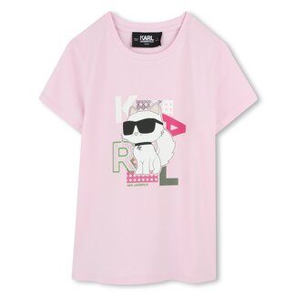 KARL LAGERFELD GIRLS POMEGRANATE GRAPHIC SHORT SLEEVES T-SHIRT