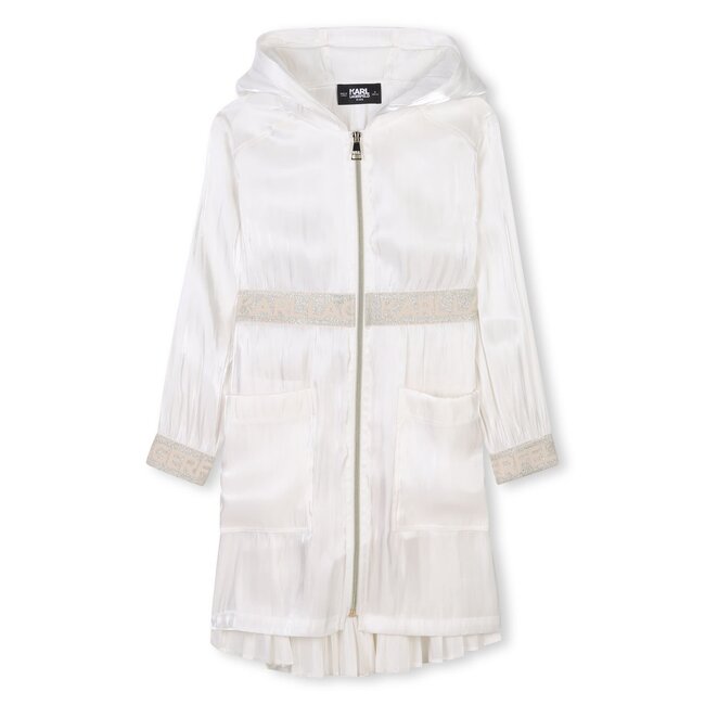 KARL LAGERFELD GIRLS IVORY WINDBREAKER TRENCH COAT