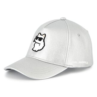 KARL LAGERFELD GIRLS LIGHT GREY SILVER BASEBALL HAT