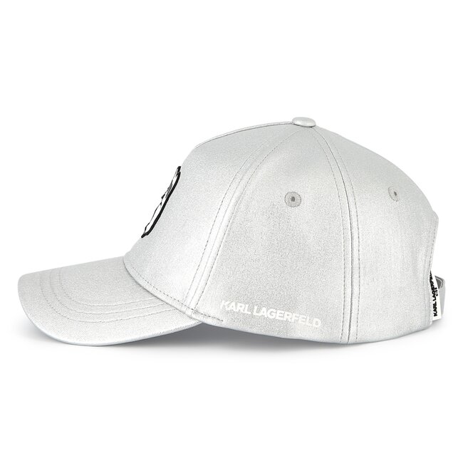 KARL LAGERFELD GIRLS LIGHT GREY SILVER BASEBALL HAT