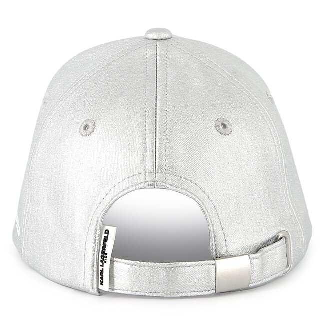 KARL LAGERFELD GIRLS LIGHT GREY SILVER BASEBALL HAT