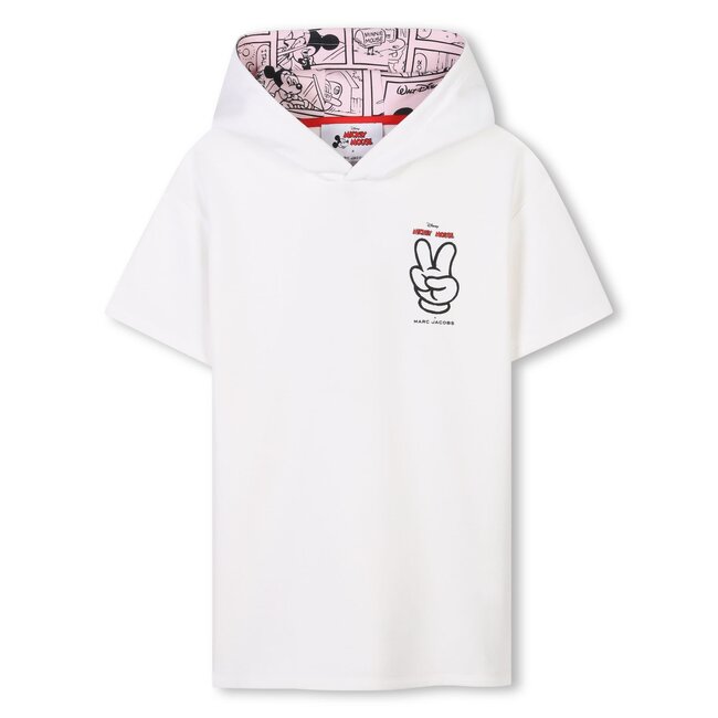 THE MARC JACOBS GIRL IVORY MICKY MOUSE HOODIE DRESS