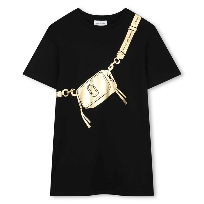 THE MARC JACOBS GIRL BLACK SS SNAPSHOT DRESS