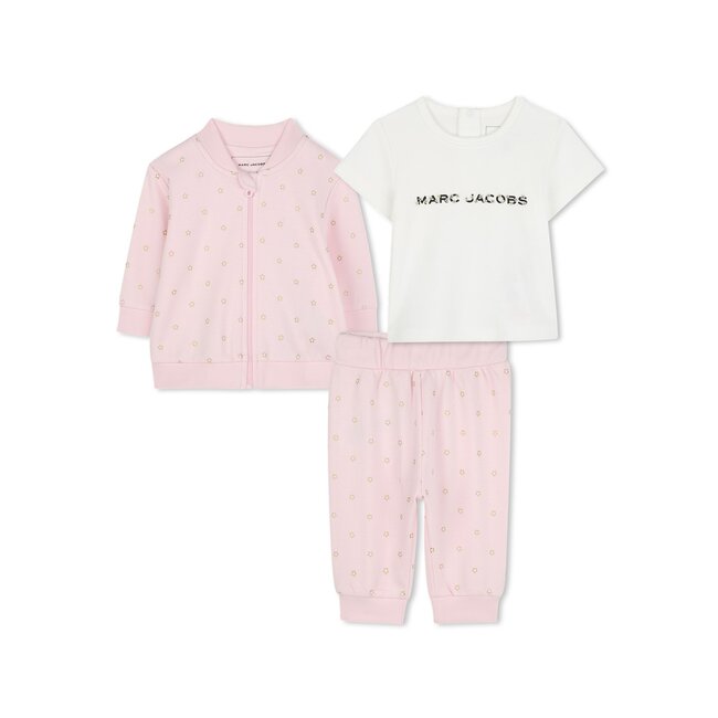 THE MARC JACOBS GIRLS PINK T-SHIRT AND TRACKSUIT SET
