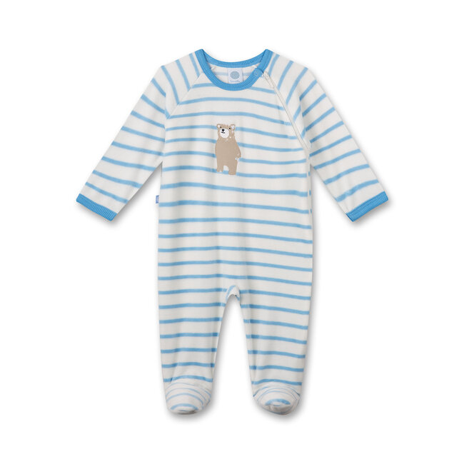 SANETTA Baby boys' blue white stripe overalls from Nicki