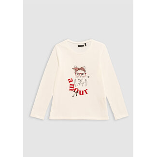 IKKS Girl's visual t-shirt with scarf and glasses
