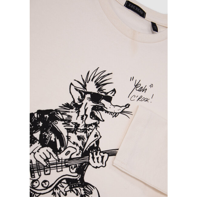 IKKS Ecru organic cotton t-shirt boy rat-rocker design