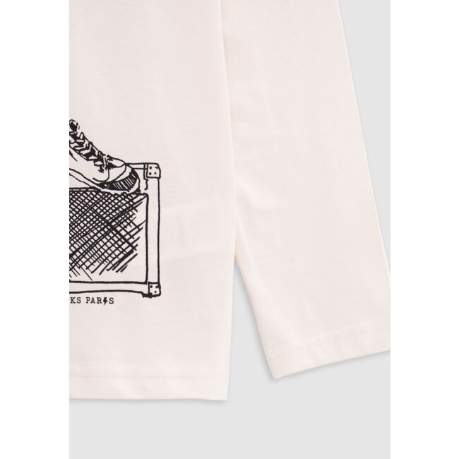 IKKS Ecru organic cotton t-shirt boy rat-rocker design