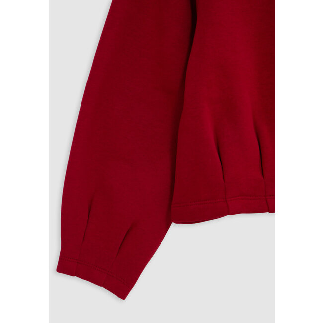 IKKS Girl's red sequined print sweatshirt with pleats