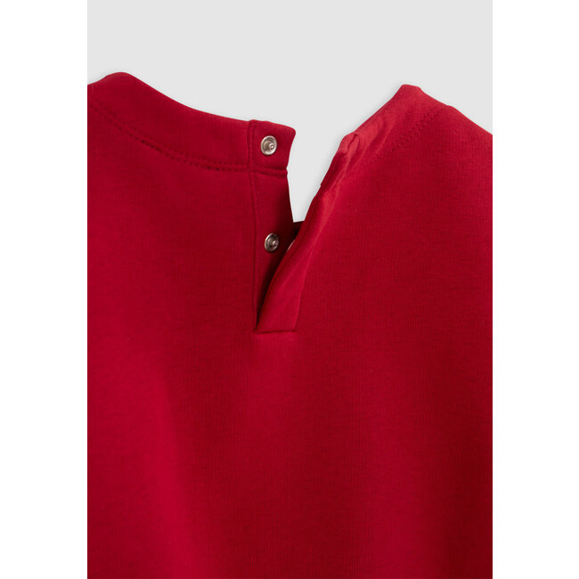 IKKS Girl's red sequined print sweatshirt with pleats