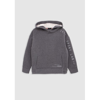 IKKS Boy's grey hoodie, reflective sleeves, embossed slogan