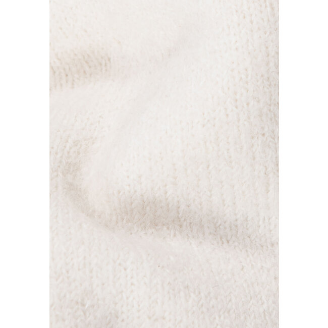 IKKS Ecru sweater knit cropped embroidery message girl