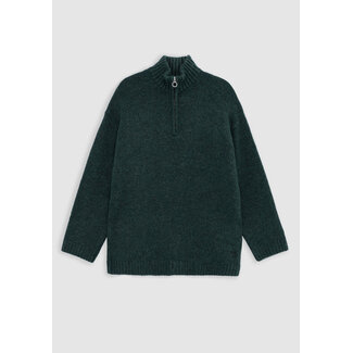 IKKS Girl's green trucker-neck sweater