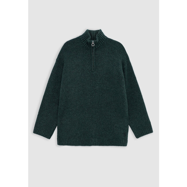 IKKS Girl's green trucker-neck sweater
