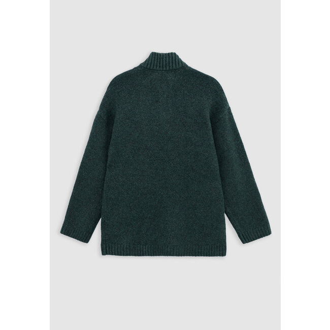 IKKS Girl's green trucker-neck sweater