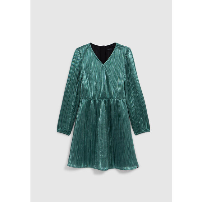 IKKS Metallic emerald pleated dress