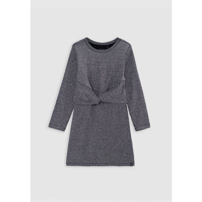 IKKS Girls' hort iridescent grey dress with bow detail