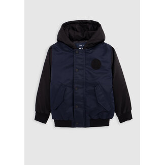 IKKS Boys' navy hooded jacket with black sleeves