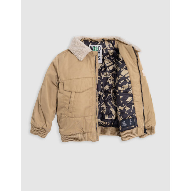 IKKS Camel bomber with fur collar and detachable hood for boys
