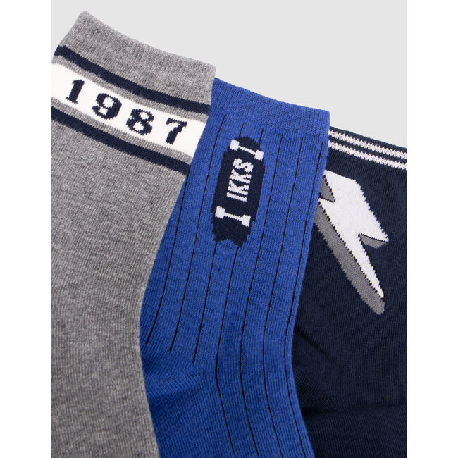 IKKS Boys' blue, grey and navy socks