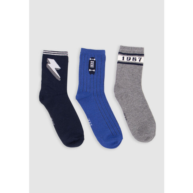 IKKS Boys' blue, grey and navy socks