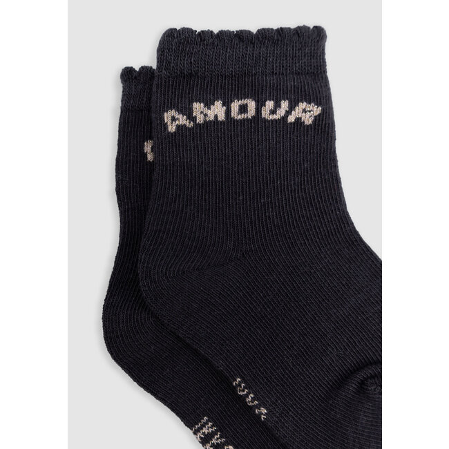 IKKS Anthracite and ecru baby girl socks