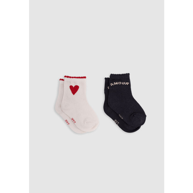 IKKS Anthracite and ecru baby girl socks