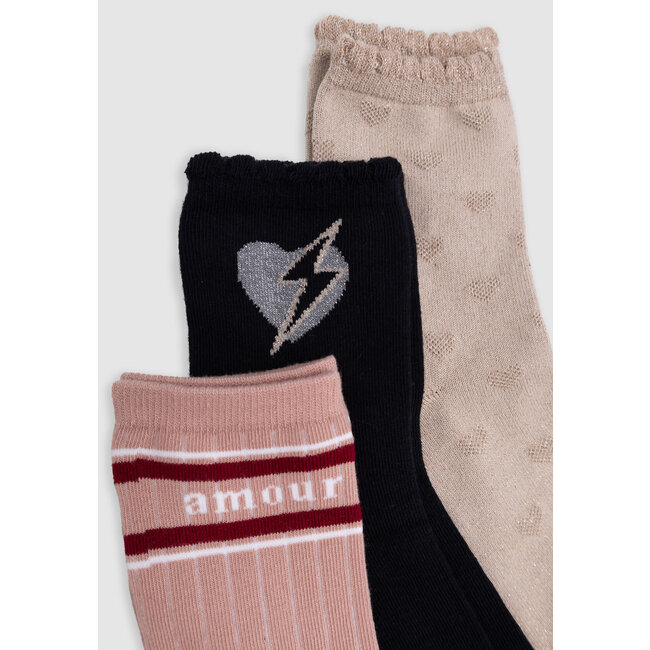 IKKS Pink, gold and black girls' socks