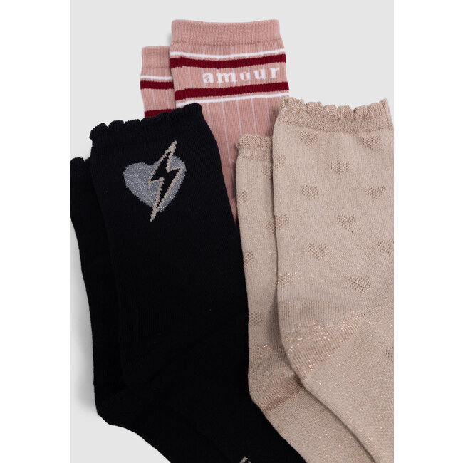 IKKS Pink, gold and black girls' socks