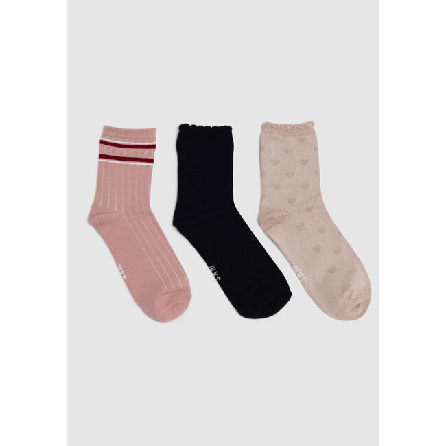 IKKS Pink, gold and black girls' socks