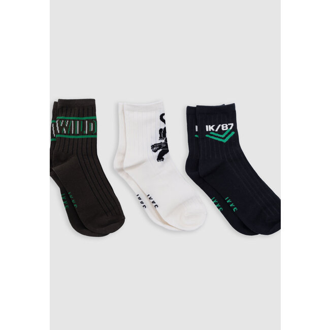 IKKS Boy's khaki, ecru, black socks