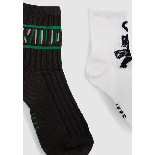 IKKS Boy's khaki, ecru, black socks