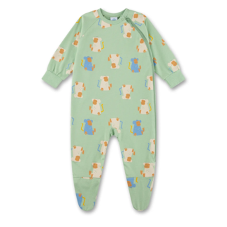 SANETTA BABY BOY Overall long, allover jade green