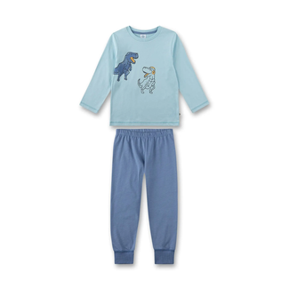 SANETTA BOY Pyjama long, uni w.motif milky blue