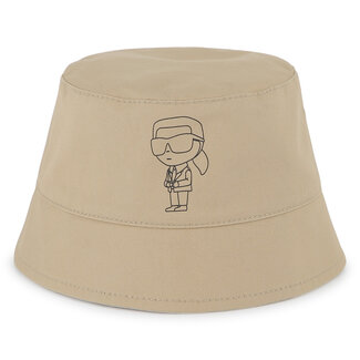 KARL LAGERFELD INFANT WHITE REVERSIBLE BUCKET HAT