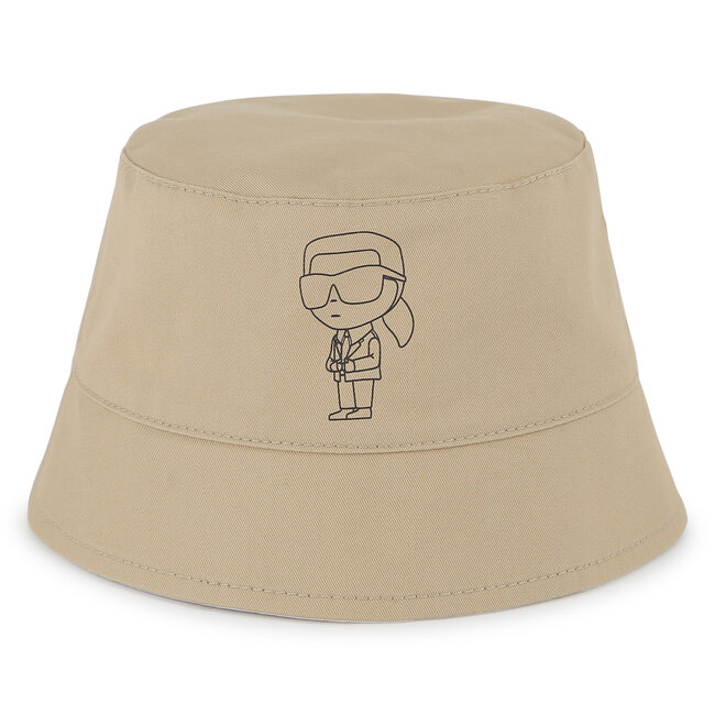 KARL LAGERFELD INFANT WHITE REVERSIBLE BUCKET HAT