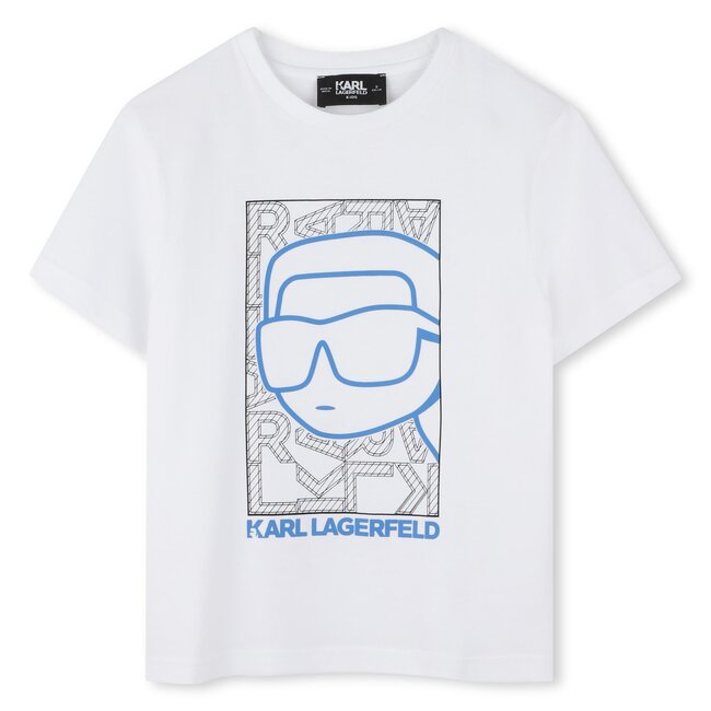 KARL LAGERFELD BOYS WHITE GRAPHIC SHORT SLEEVE T-SHIRT