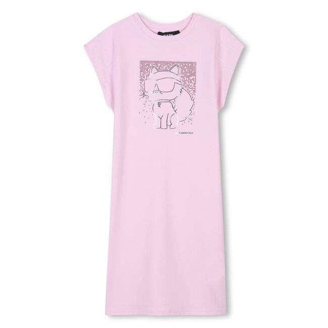 KARL LAGERFELD GIRLS POMEGRANATE GRAPHIC DRESS