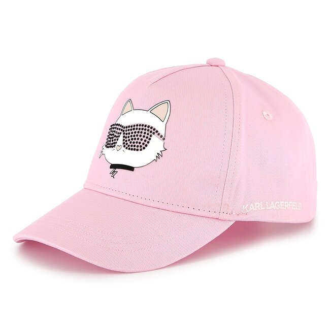 KARL LAGERFELD GIRLS  POMEGRANATE RHINESTONE BASEBALL HAT
