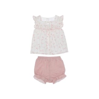 PATACHOU SET NEWBORN SHADOW PINK POPPIES PRINT S25-2