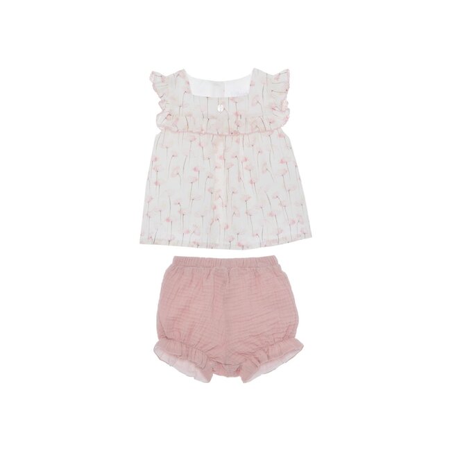 PATACHOU SET NEWBORN SHADOW PINK POPPIES PRINT S25-2