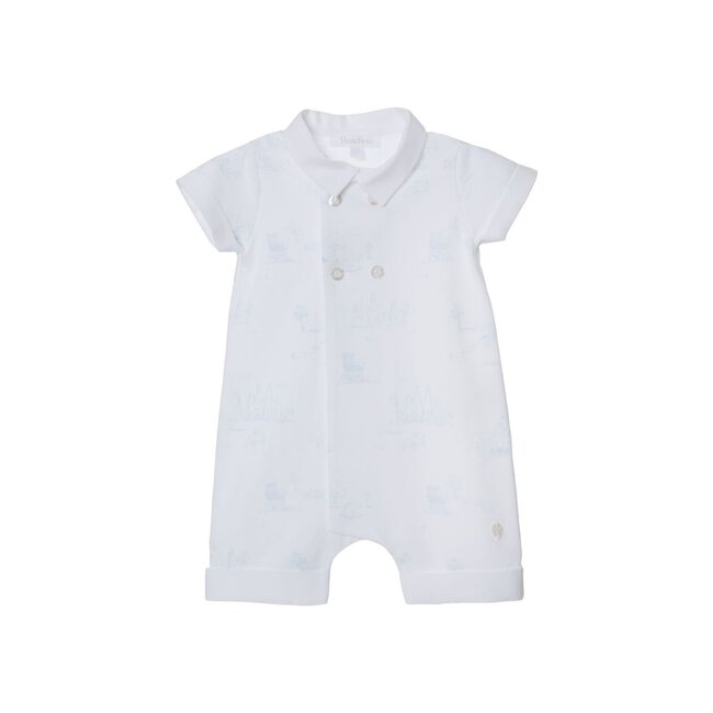 PATACHOU ROMPER NEWBORN BLUE BLUE TOILE DE JOUY S25-3