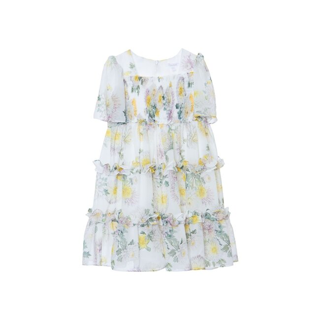 PATACHOU DRESS KIDS GIRL PARTY COLORS COLORFUL FLORAL S25-110