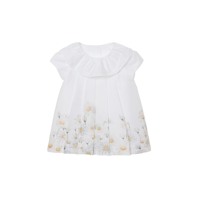 PATACHOU DRESS NEWBORN WHITE DAISY PRINT S25-1