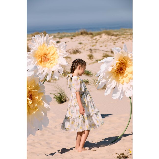 PATACHOU DRESS KIDS GIRL PARTY COLORS COLORFUL FLORAL S25-110