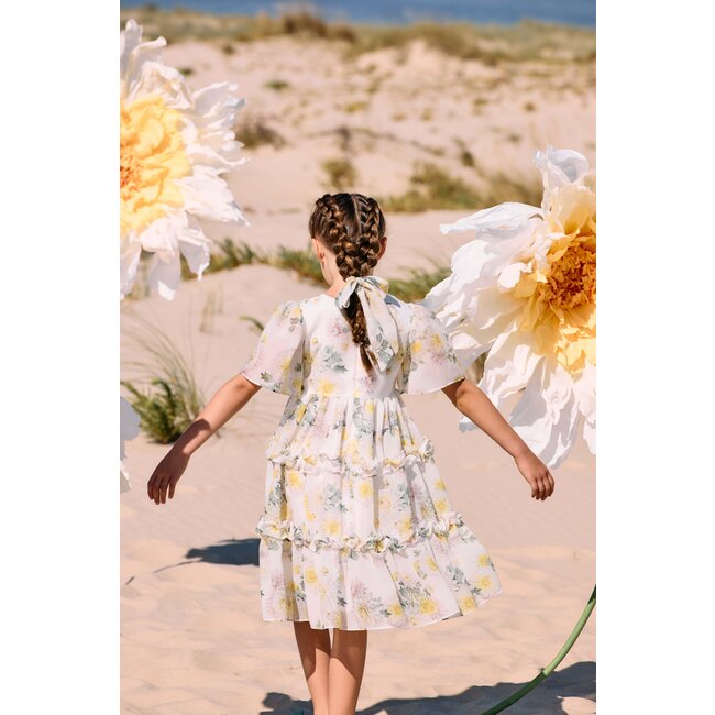 PATACHOU DRESS KIDS GIRL PARTY COLORS COLORFUL FLORAL S25-110