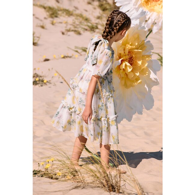 PATACHOU DRESS KIDS GIRL PARTY COLORS COLORFUL FLORAL S25-110