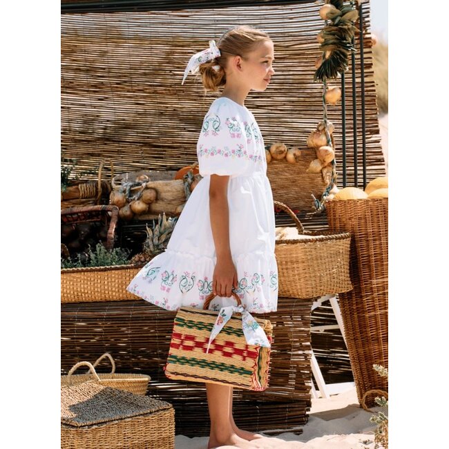 PATACHOU DRESS KIDS GIRL COLORS CROSS STITCH PRINT S25-37